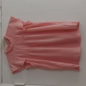 Nanette Lepore Pink Pintuck Ruffle Top Blouse Sz M